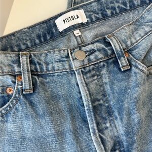 Pistola High Rise Straight Blue Jeans
